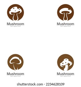 mushroom logo vector design template