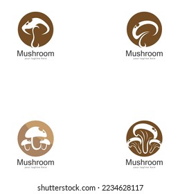 mushroom logo vector design template