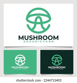 mushroom logo vector design template
