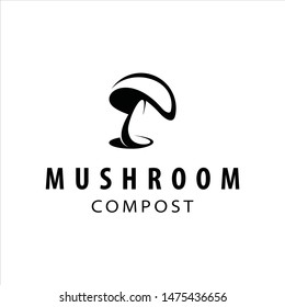 idea moderna y sencilla de diseño del logo para el compost de hongos negros