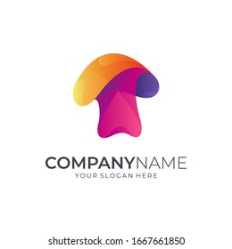 Mushroom Logo Vector with Gradient Colorful Logo Style