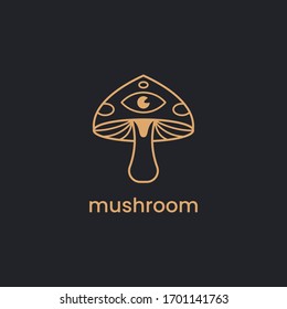 Mushroom logo vector illustration on black background