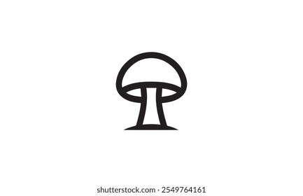 Mushroom Logo Vector , Mushroom silhouette, mushroom farm logo vintage vector illustration, Mushroom line art design	