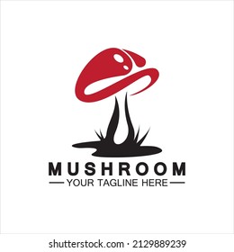 Mushroom Logo Vector Simple Modern Design Template