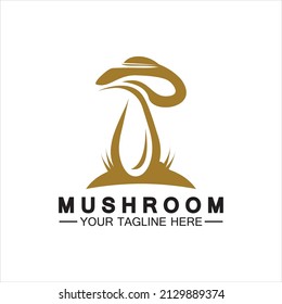 Plantilla de diseño moderno simple con logotipo de hongos Vector