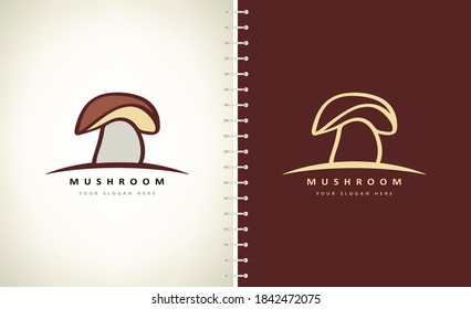 Mushroom logo vector. Vegetable food design.