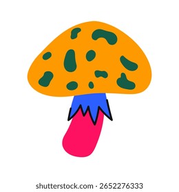 Mushroom. Magical fantastic colorful mushroom
