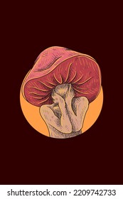 Mushroom man head vector illustration
