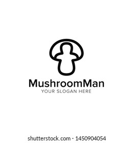 Mushroom Man Icon Logo Design