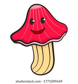 mushroom mascot cartoon character with cute expression