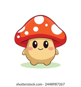 Mushroom mascot cartoon character illustration