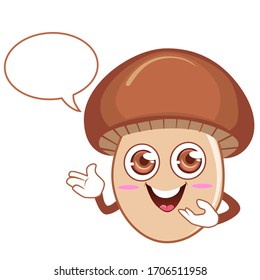 Mushroom mascot cartoon in vector