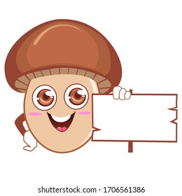 Mushroom-Maskottenkartoon in Vektorillustration