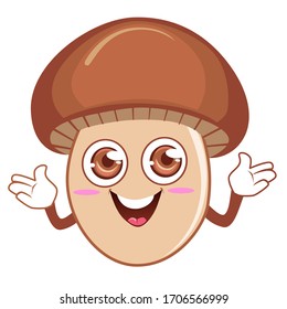 Mushroom-Maskottenkartoon in Vektorillustration