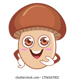 Mushroom mascot cartoon in vector