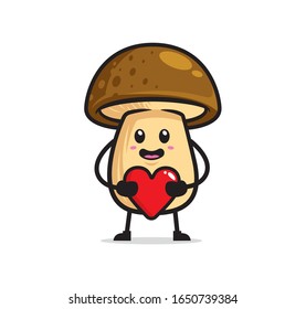 Mushroom mascot character design vector