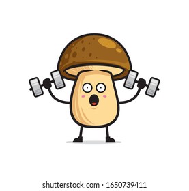 Mushroom mascot character design vector