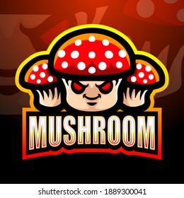 Mushroom mascot esport logo design