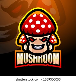 Mushroom mascot esport logo design