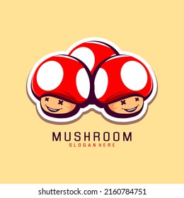 mushroom mascot logo design illustration vector