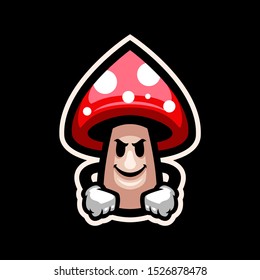 mushroom mascot logo for team, sport, community, gaming, etc.