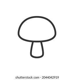 Mushroom minimal line icon. Web stroke symbol design. Mushroom sign isolated on a white background. Premium line icon.