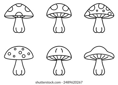 Mushroom Mirth Line Art Dreamscape