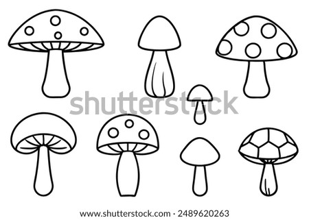 Mushroom Mirth Line Art Harmony