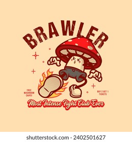 Mushroom MMA Logo Vintage and Retro