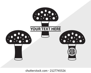 Mushroom Monogram printable vector illustration