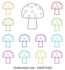 Mushroom multi color icon. Simple thin line, outline vector of Autumn icons for UI and UX, website or mobile application