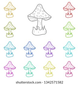 Mushroom multi color icon. Simple thin line, outline vector of Autumn icons for UI and UX, website or mobile application