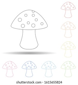 Mushroom in multi color style icon. Simple thin line, outline vector of resturant icons for ui and ux, website or mobile application