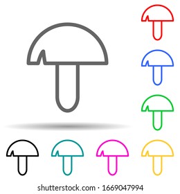 mushroom multi color style icon. Simple thin line, outline vector of web icons for ui and ux, website or mobile application