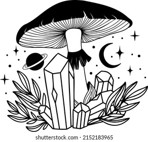 Pilz. Mystischer Pilz. Logo. Vektorgrafik.