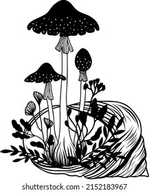 Mushroom. Mystical mushroom. Logo. Vector illustration.