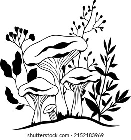 Mushroom. Mystical mushroom. Logo. Vector illustration.