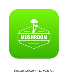 Mushroom nature icon green vector isolated on white background