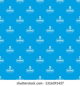 Mushroom nature pattern vector seamless blue repeat for any use