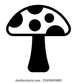 Mushroom nature spring icon illustration