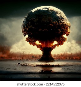 Pilze aus einer Atombombenexplosion. Atomkrieg in der Welt. Ende der Welt. Armageddon.