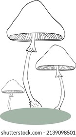 Mushroom on a thin leg. A vector file is useful for creating your designs.
