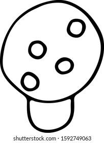 mushroom on a white background vector in doodle style