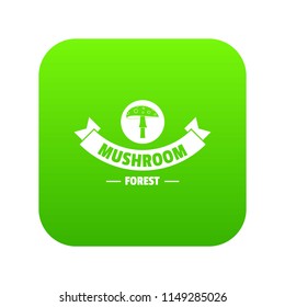 Mushroom organic icon green vector isolated on white background