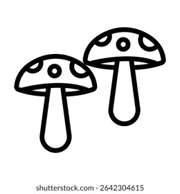 Mushroom Outline bold Vector Icon which can be easily modified or Edited 