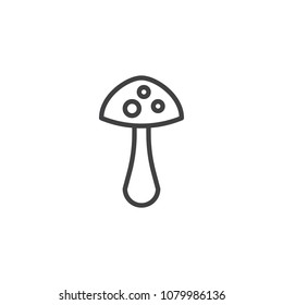 Mushroom outline icon. linear style sign for mobile concept and web design. Hallucinogenic fungus simple line vector icon. Symbol, logo illustration. Pixel perfect vector graphics