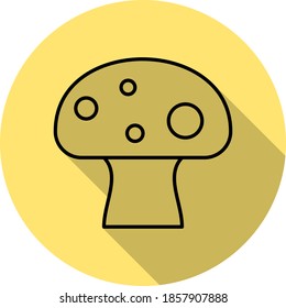Mushroom outline icon in long shadow style