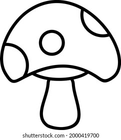 Mushroom Outline Vector Icon Design
