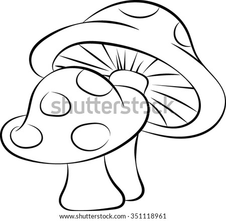Mushroom Outline Vector Illustration Stock Vector (Royalty Free
