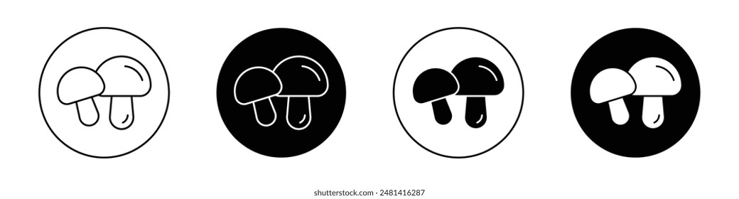Mushroom outlined icon vector collection.